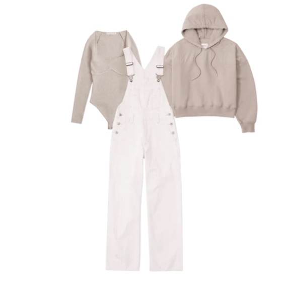 ABERCROMBIE Long sleeved sweetheart sweater bodysuit small light brown NWOT - Picture 6 of 8